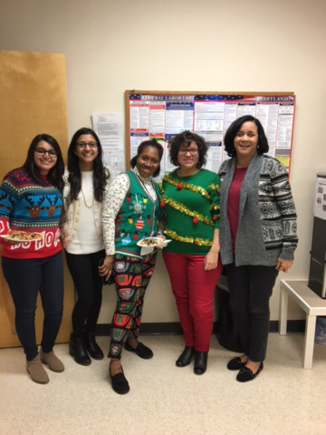 Participants of Ugly Sweater Competition